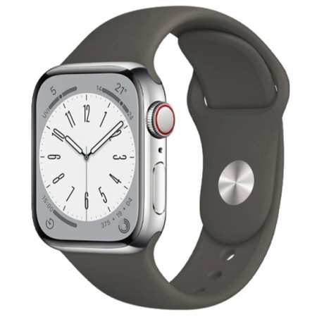 Ремешок силиконовый Sport для Apple Watch 38/40/41 мм, 225мм, на кнопке, темно-серый