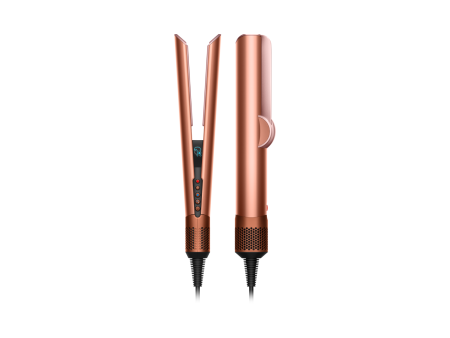 Выпрямитель для волос Dyson Airstrait Amber Silk (UAE) на белом фоне