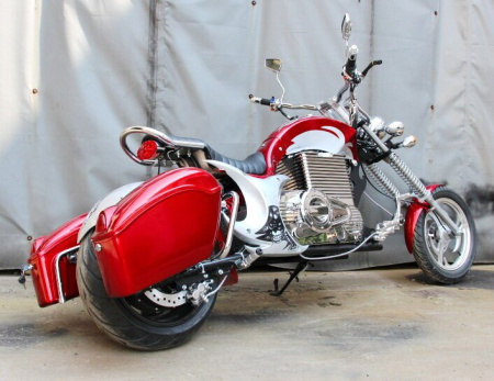 Электромотоцикл GreenCamel Chopper C200, 72V 3000W R15 красный