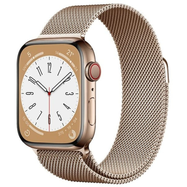 Ремешок миланcкий из нержавеющей стали Milanese Loop для Apple Watch 42/44/45/49 мм, 255мм, на магните, красное золото