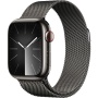 Apple Watch Series 9, 45 mm, корпус из нержавеющей стали цвета «графит», миланский сетчатый ремешок цвета «графит»