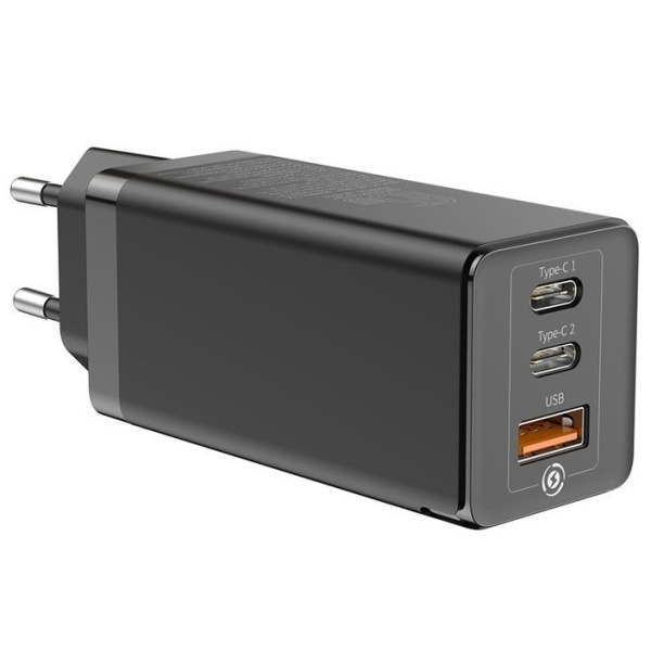 Сетевое зарядное устройство быстрое PD 3.0+QC 4+ USB+2xUSB Type-C Baseus GaN Quick Travel Charger 65W (CCGAN-B01)