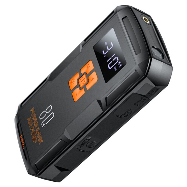 Зарядно-пусковое устройство/компрессор Hoco QS2 12B, 8000 mAh, черный