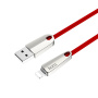 Кабель USB HOCO U35 Space shuttle, USB - Lightning, 2.4А, 1.2 м, красный, с индикатором