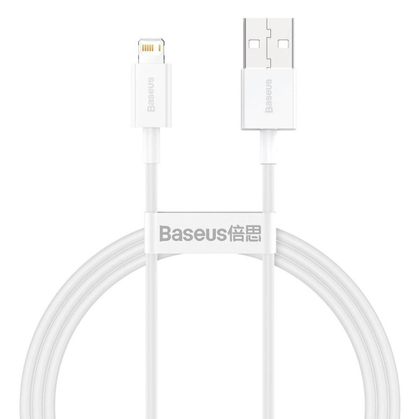 Кабель USB BASEUS Superior Series Fast Charging, USB - Lightning, 2.4А, 1 м, Белый (CALYS-A02)