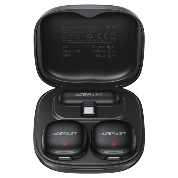 Беспроводной петличный микрофон AceFast R1 USB-C Black