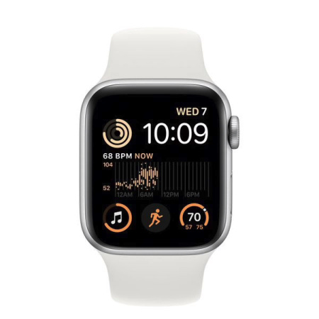 Apple Watch SE (2022), 40 мм корпус из алюминия цвета «silver», ремешок «white»