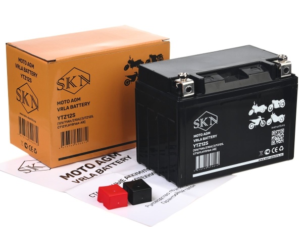 Аккумулятор стартерный для мототехники SKN YTZ12S (12V/11Ah/210A) [UTZ12S, CT 1211, HYB16A-AB]