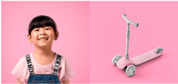 Детский самокат-кикборд Xiaomi Rice Rabbit Scooter (Розовый)