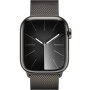 Apple Watch Series 9, 45 mm, корпус из нержавеющей стали цвета «графит», миланский сетчатый ремешок цвета «графит»