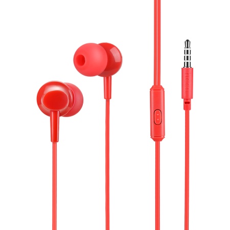 Проводные наушники Hoco M14 inital, Jack 3.5mm, 1.2 м, красный