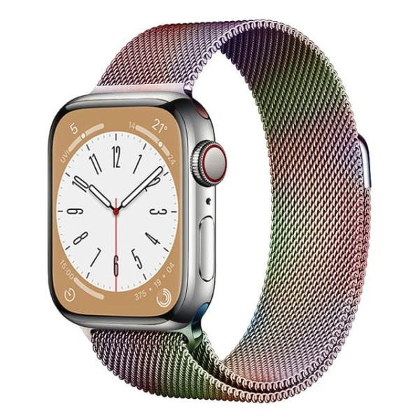 Ремешок миланcкий из нержавеющей стали Milanese Loop для Apple Watch 42/44/45/49 мм, 255мм, на магните, хамелеон