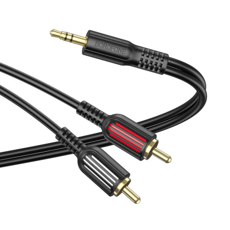 Кабель 3.5 мм - 2 RCA 1.5m Borofone BL11 Черный