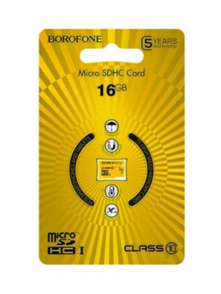 Карта памяти Borofone Micro SD Card Class 10 16 Гб