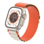 Ремешок нейлоновый Alpine Loop для Apple Watch 42/44/45/49 мм, 235мм, на застежке, оранжевый+белый