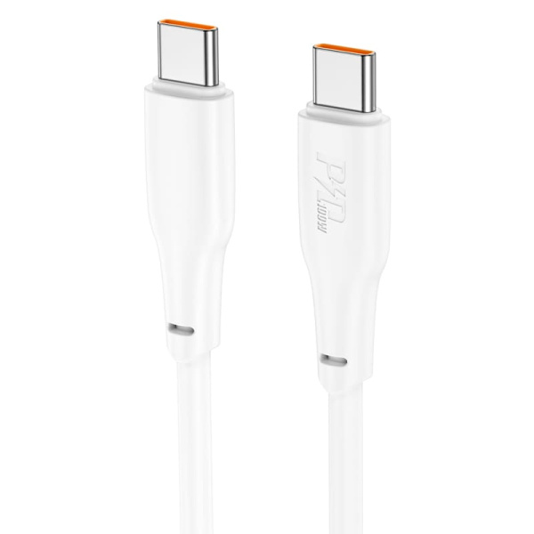 Кабель USB-C HOCO X93 Force Type-C - Type-C, 100W, 2 м, белый