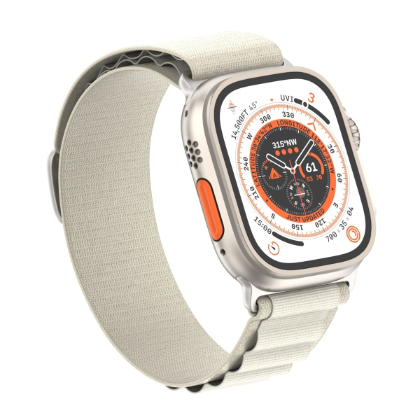 Ремешок нейлоновый Alpine Loop для Apple Watch 42/44/45/49 мм, 235мм, на застежке, белый