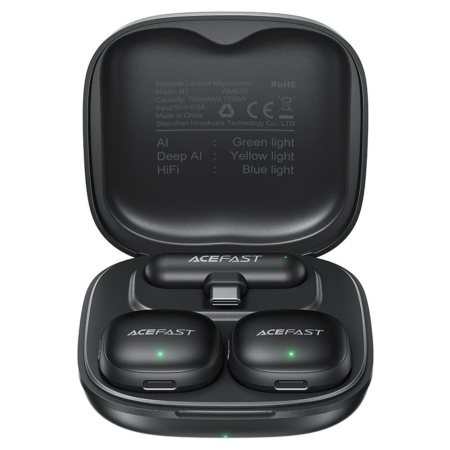 Беспроводной петличный микрофон AceFast R1 USB-C Black