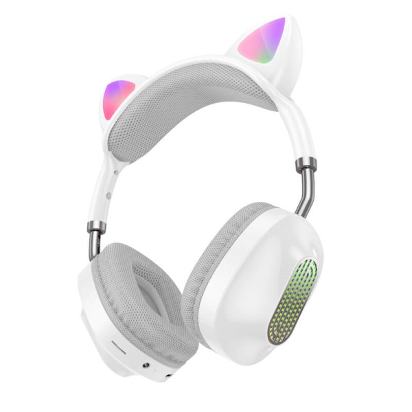 Беспроводные наушники с микрофоном HOCO EDS13 CAT EAR (White)