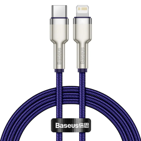 Кабель Baseus Cafule Series Metal Data Cable Type-C — Lightning PD 20W 1m (CATLJK-A05) (Фиолетовый)