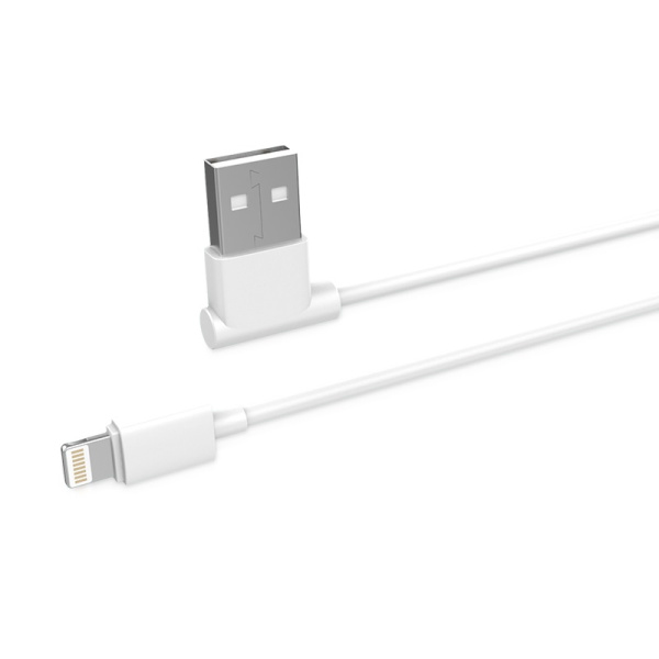 Кабель USB HOCO UPL11 L Shape, USB - Lightning, 2.1А, 1.2 м, белый, L-образный