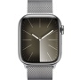 Apple Watch Series 9, 41 mm, корпус из нержавеющей стали серебристого цвета, миланский сетчатый ремешок серебристого цвета