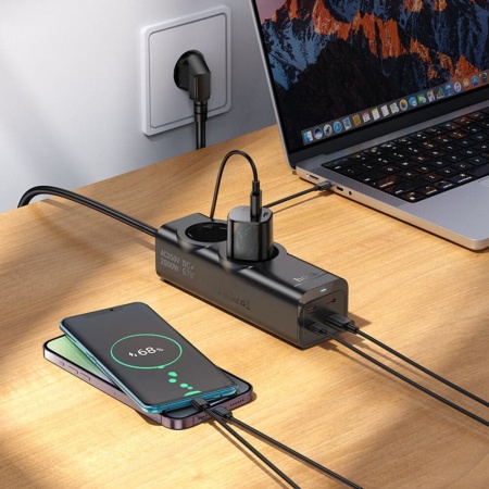 Удлинитель Hoco NS10 2m (3 type-C 1 USB-A)