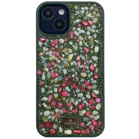 Чехол накладка Swarovski для iPhone 14 Pro Green