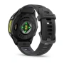 Garmin Forerunner 970 47 мм: чёрный корпус и титановый безель Carbon Grey DLC, задняя панель, оптический датчик и зарядные контакты