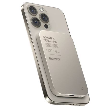 Внешний аккумулятор Momax Q.Mag X 5000 mAh, Natural Titanium