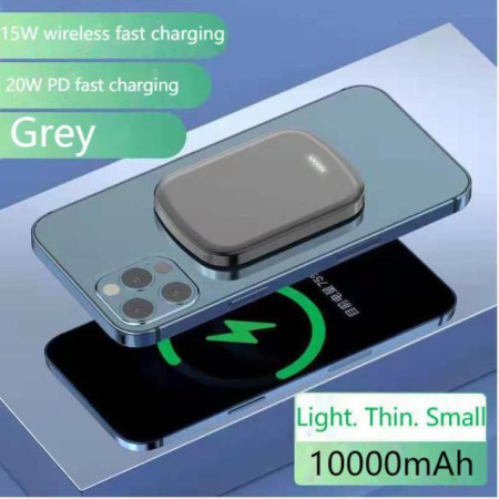 Внешний аккумулятор Magnetic Wireless Power Bank MagSafe 10000mAh серый
