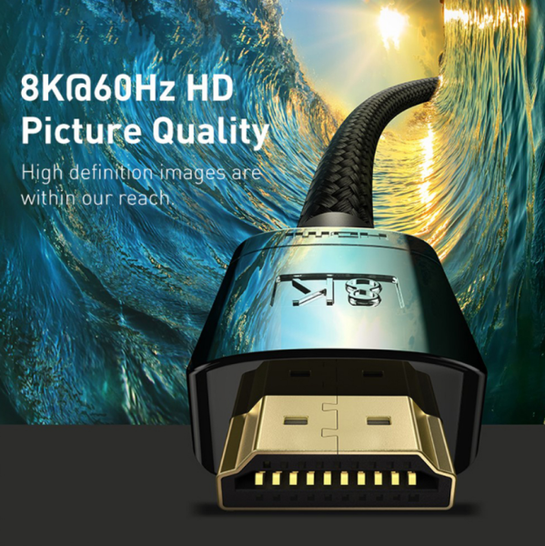 Кабель HDMI BASEUS High Definition (Zinc alloy), HDMI 8K- HDMI 8K, 1 м (WKGQ000001) черный