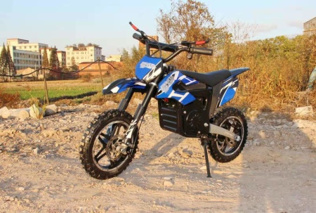 Электропитбайк GreenCamel Dirt Bike DB300, 36V 800W R14 быстросъемная батарея синий