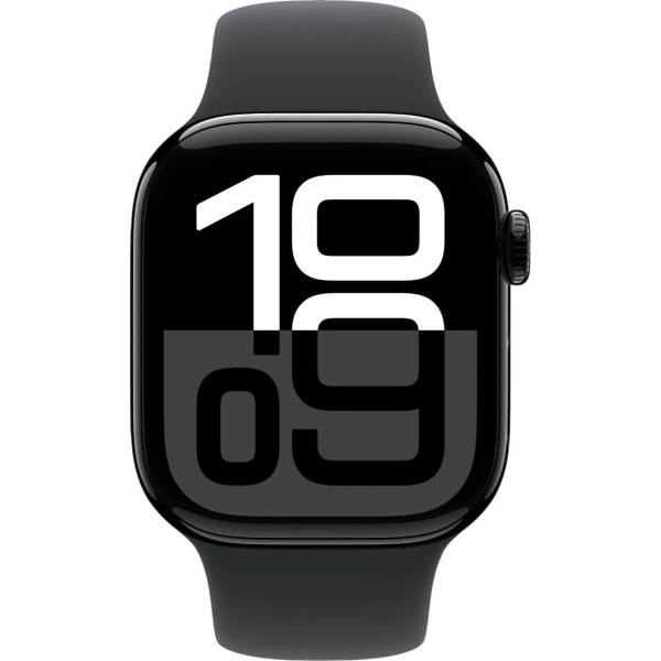 Apple Watch Series 10 GPS 42mm Jet Black Aluminum Case with Black Sport Band S/M (MWWE3)