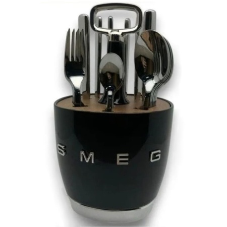 Подставка для столовых приборов SMEG (6 комплектов приборов в комплекте) Черный