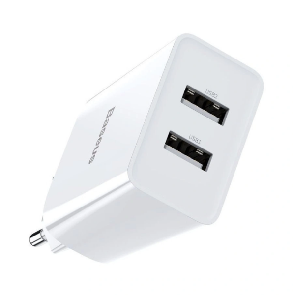 Сетевое зарядное устройство 10.5W 2USB Baseus Speed Mini Dual U Charger 10.5W CCFS-R02 белый