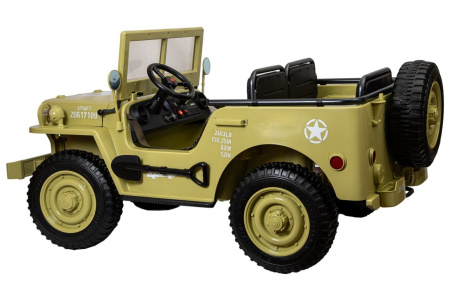 Детский электромобиль Jeep Willys YKE 4137 4x4 Песочный