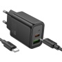 Чёрный Hoco N63 Gentle: разъёмы адаптера и фрагменты USB-C-кабеля