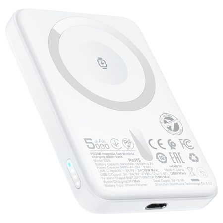 Портативный аккумулятор AceFast Magnetic M25 5000mAh White