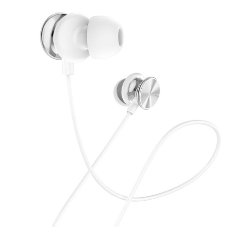 Проводные наушники Hoco M96 Platinum universal, Jack 3.5mm, 1.2 м, серебряный