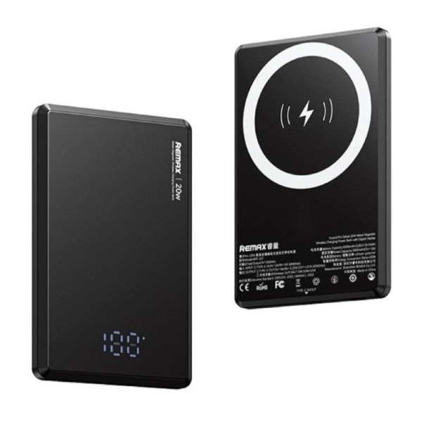 Внешний аккумулятор Remax RPP-107 Metal Magnetic 5000mAh Black