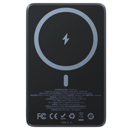 Внешний аккумулятор Benks ArmorGo Magnetic Power Bank (5000mAh) MP15 Black