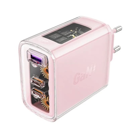 Сетевое зарядное устройство AceFast GaN3 A45 65W Pink