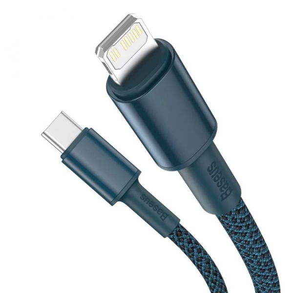 Кабель USB-C BASEUS High Density Braided, Type-C - Lightning, 20W, 2 м (CATLGD-A03) синий