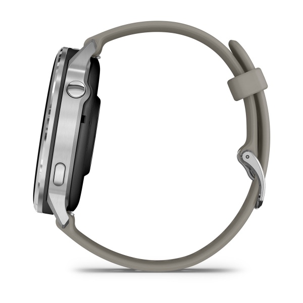 Garmin Venu 4 45 мм, серебристый, ремешок серебристо-серый силиконовый: основной циферблат, русская адаптация