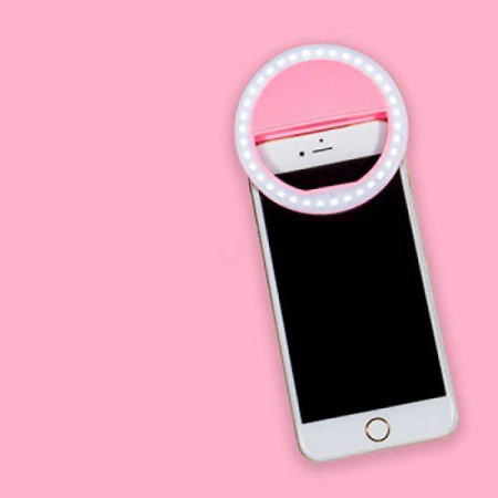 Вспышка-подсветка для телефона селфи-кольцо Selfie Ring Light RK-12 Pink
