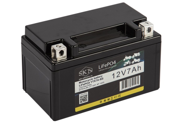 Аккумулятор для мототехники SKN LiFePO4 YTX7A-BS (12V/7Ah/105A) [UTX7A-BS, CT 1207, MT 1207]