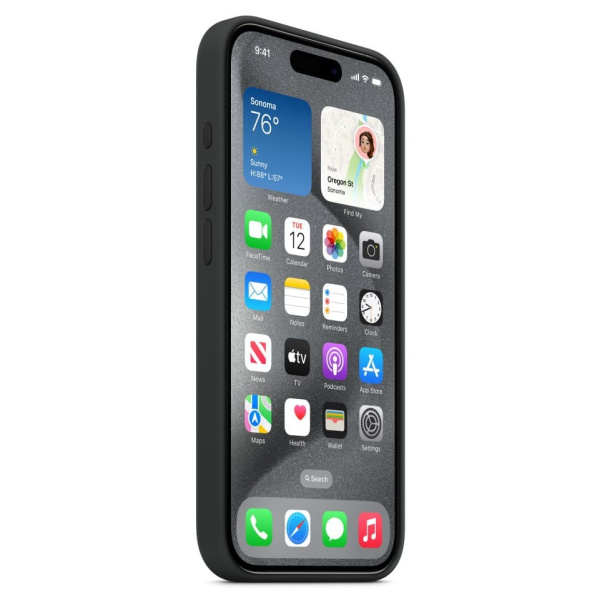 Чехол Silicone Case MagSafe Iphone 15 Pro Черный