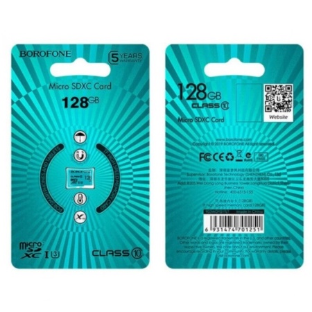 Карта памяти Borofone Micro SD Class 10 128GB