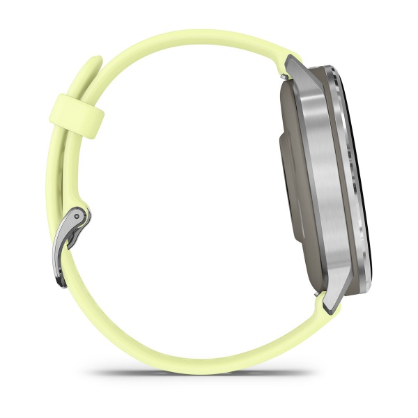 Garmin Venu 4 45 мм, серебристый, ремешок цитроновый силиконовый: основной циферблат, русская адаптация